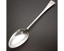 Initial 'b' Large Basting / Gravy Spoon - Silver Plated - Antique (#60260)
