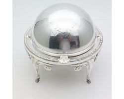 Roll-top Butter / Caviar Dish - Silver Plated - Vintage (#61894)