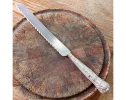 Queens Pattern - Sterling Silver Handled Bread Knife Sheffield 1978 Vintage (#61899)