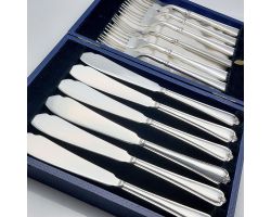 Jesmond Pattern - Set Of Fish Eaters - Silver Plated Epns A1 - Vintage (#61911)