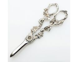 Antique Grape Scissors / Shears - Silver Plated - Vines (#61915)