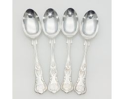 Kings Pattern 4x Tea Spoons Epns Silver Plated Vintage (#61923)