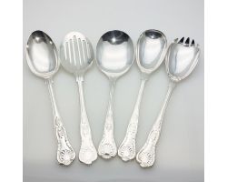 Kings Pattern Salad & Other Servers - Silver Plated Epns A1 - Vintage (#61931)