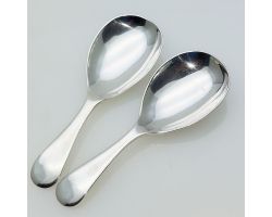 Pair Of Caddy Spoons - Old English Pattern - Stainless Nickel Silver (#61935)