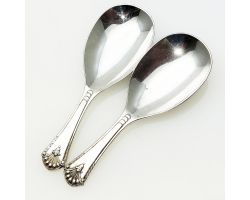 Pair Of Caddy Spoons -  Cooper Bros - Silver Plated Epns - Vintage (#61938)