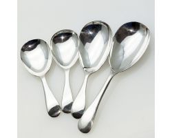 4x Tea Caddy Spoons - G. Dawson Bradford - Old English Epns Silver Plated (#61944)