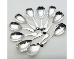 10x Tea Caddy Spoons Old English Pattern Etc Epns Silver Plated Ns Etc Antique (#61952)