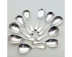 10x Tea Caddy Spoons Silver Plated Epns / Ns Old English Pattern Etc (#61953)