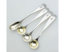 Initial 'b' Large Salt & Mustard Spoons Elkiington 1895/8 Silver Plated Antique (#61956)
