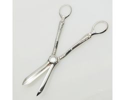 Antique Ornate Grape Scissors / Shears - Silver Plated - Sheffield (#61959)