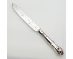 Initial 'c' Lovely Victoran Full Size Cake Knife - Silver Plated - Kings Husk (#61960)