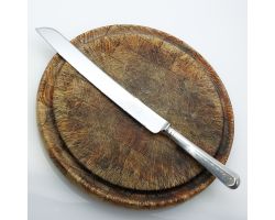 Hanoverian Pattern Bread Knife - Silver Plated Handle - Vintage Kirks Sheffield (#61961)