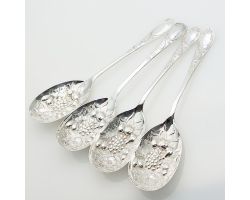 La Regence Style 4x Berry Bowl Serving Spoons Epns Silver Plated (#61975)