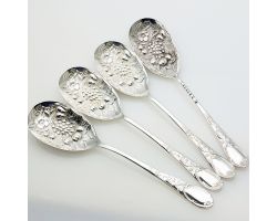 La Regence Style 4x Berry Bowl Serving Spoons Epns Silver Plated (#61976)