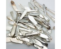 Bulk Lot Of 44x Butter Spreaders Silver Plated / Ns Antique & Vintage (#61991)