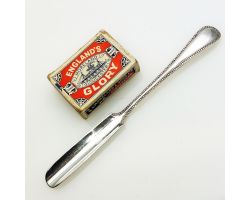 Old English Bead Pattern Short Marrow Scoop - Silver Plated - Antique (#99472)