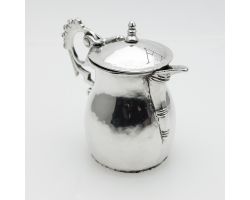 Lovely Hand Planished Small Silver Jug White Metal (#99512)