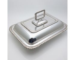 Silver Plated Double Entrée Serving Dish - Silver Plated - Deakin Sheffield (#99517)