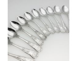 Kings Pattern - 12x Coffee Spoons - Silver Plated Epns - Vintage (#99537)