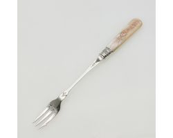 Queen Victoria Jubilee 1897 Mother Of Pearl Silver Plated Pickle Fork (#99553)