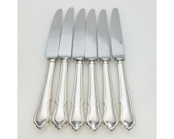 Dubarry Pattern - 6x Side/dessert Knives - Silver Plated Handles - Vintage (#99573)