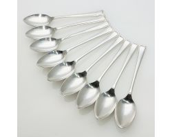 Harley Pattern - Garrard & Co - 9x Tea Spoons - Silver Plated Epns Vintage (#99575)
