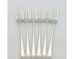 Harley Pattern - Garrard & Co - 6x Dessert Forks - Silver Plated Epns Vintage (#99576)