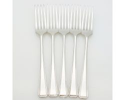 Harley Pattern - Garrard & Co - 5x Dinner Forks -  Epns Silver Plated Vintage (#99579)