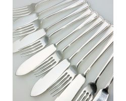 Harley Pattern -  6x Pairs Of Fish Eaters - Epns Silver Plated Vintage Sheffield (#99580)