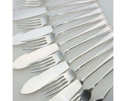 Harley Pattern -  6x Pairs Of Fish Eaters - Silver Plated Vintage Sheffield Epns (#99581)