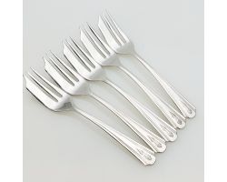 Dorchester Plate Cake Forks X5 - 1937 Coronation Silver Plated Epns (#99583)