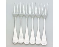 Old English Pattern - Set Of 6 Side/dessert Forks Sheffield Antique (#99584)