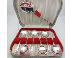 Vintage Pudding Spoons & Server Silver Plated Epns Lr&co Sheffield Cased (#99587)