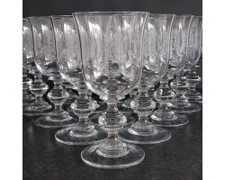Fabulous Set Of 15 Large Wine Goblets Glasses Mackaness Crest (#99596)