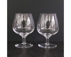 Stuart - Pair Of Plain 250ml Brandy Glasses - Vintage (#99600)