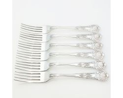Kings Pattern - Set Of 6 Dinner Forks - Silver Plated Epns A1 Jbc Sheffield (#99616)