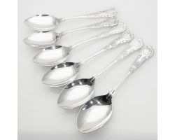Kings Pattern - Set Of 6 Dessert Spoons - Silver Plated Epns A1 Sheffield (#99617)