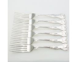 Kings Pattern - Set Of 6 Dinner Forks - Silver Plated Epns A1 Cooper Sheffield (#99621)