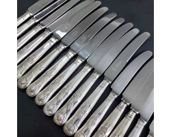 Kings Pattern - Lot Of 19 Dinner Side Tea Knives Silver Plated Handles (#99626)