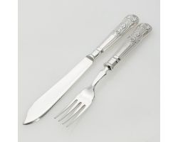 Kings Pattern - Pair Of Fish Eaters - Silver Plated Epns A1 Vintage Cutlery (#99632)