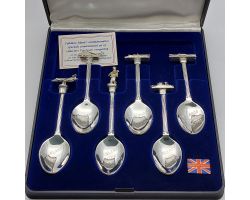 Falklands War Victory Cased Souvenir Spoons #1 Silver Plated 1982 (#99640)