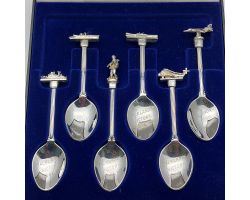 Falklands War Victory Cased Souvenir Spoons #2 Silver Plated 1982 (#99641)