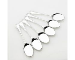 Jesmond Pattern - Rare Set Of 6 Sorbet Spoons - Silver Plated Epns Sheffield (#99654)