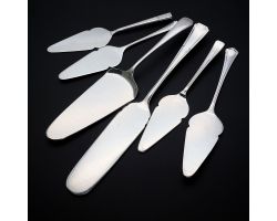 6x Assorted Silver Plated Cake / Pudding Servers - Epns - Vintage (#99669)