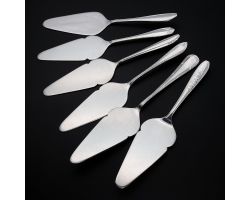 6x Assorted Silver Plated Smaller Cake Servers - Epns - Vintage (#99670)