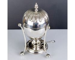 Antique Silver Plated Egg Coddler - Queen Anne Flute - Complete (#99684)