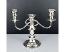 Gleaming Silver Plated On Copper Candelabra - Vintage (#99688)