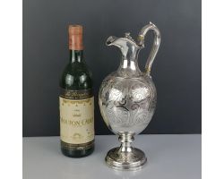 Stunning Silver Plated Full Size Claret Jug - Dragon Crested - Antique (#99698)