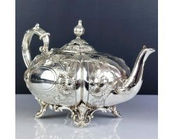 Stunning Victorian Silver Plated 5 Gill Tea Pot Antique (#99702)