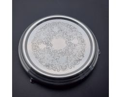 Silver Plated Chased Tea Pot Stand - Haddon Hall - Vintage (#99705)